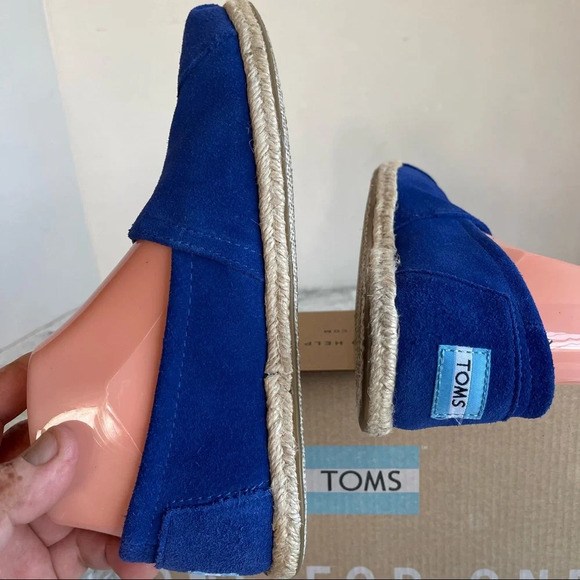 TOMS blue suede Classics w rope sole Women size7 - Picture 12 of 16